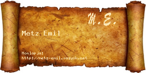 Metz Emil névjegykártya